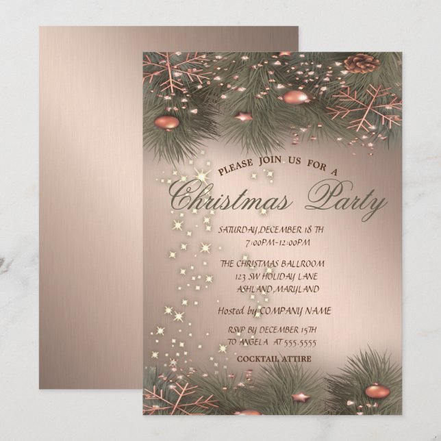 Gräs Träd Grenar,Bollar,,Party Inbjudningar (Fram/baksida)