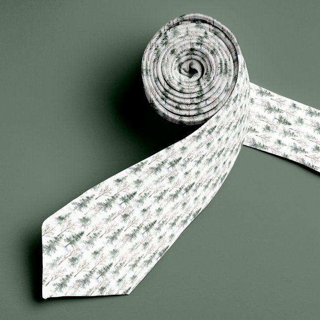 Gräs Träd Helgdag Mönster Necktie med Monogram Slips (Skapare uppladdad)