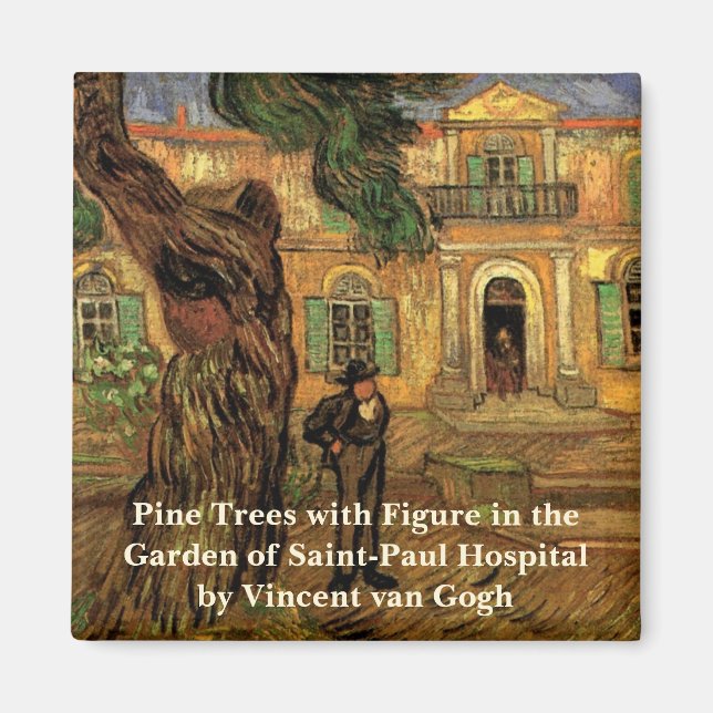 Gräs Träd i Saint-Paul av Vincent van Gogh Magnet (Framsidan)