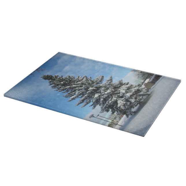 Gräs Träd i Snö i styckningsbordläggningen (Hörn)