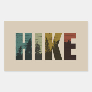 Gräs träd in i den skogen förhöjda vintagen rektangulärt klistermärke
