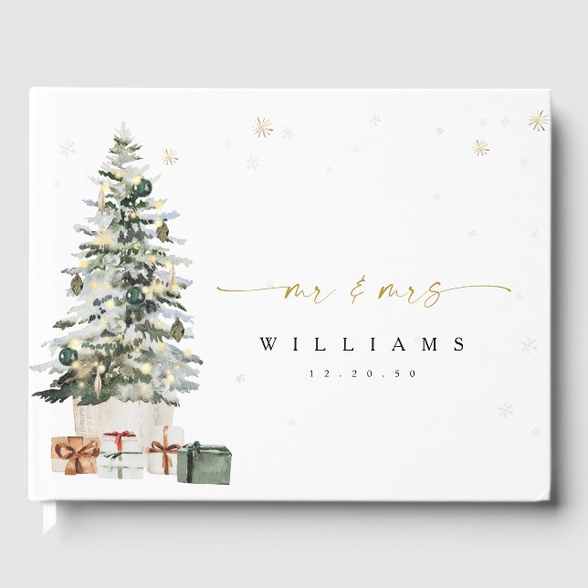 Gräs Träd, jul, Bröllop Guest Bok (Framsida)