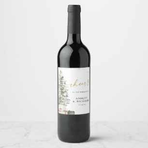 Gräs-Träd-juletiketten Bröllop Vin-Flaska Vinflaska Etikett