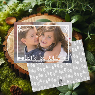 Gräs Träd Låt oss ett Jolly Helgdag Photo Card Julkort