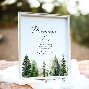 Gräs-träd-minimalistisk skog Mamma-osa-pub Poster