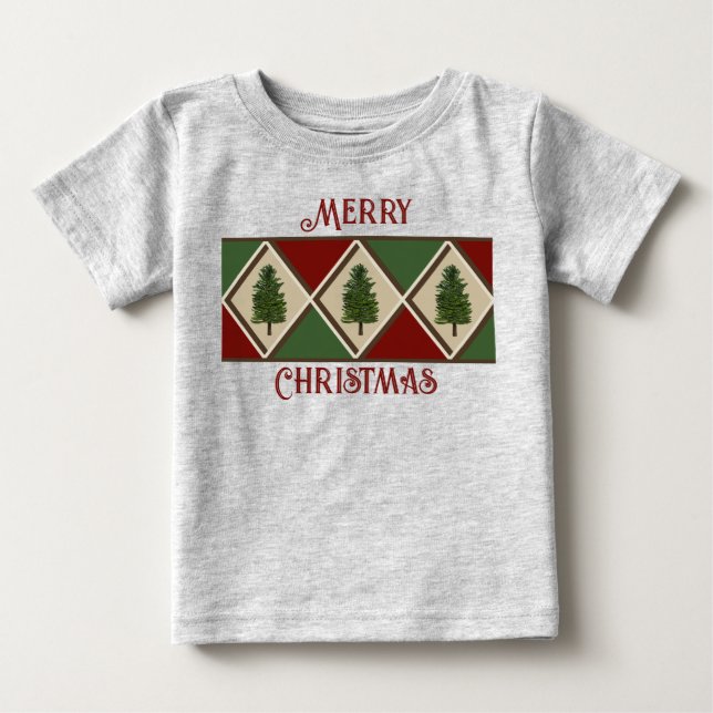 Gräs Träd och Harlequin Baby T-Shirt (Framsida)