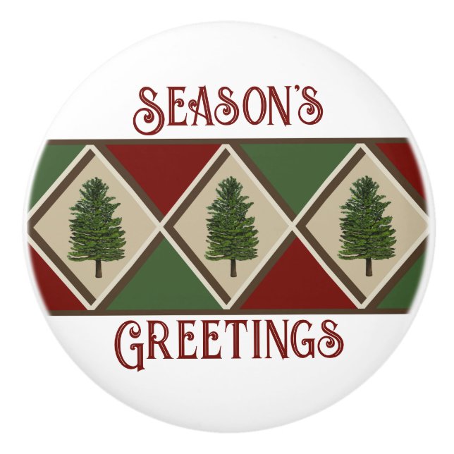 Gräs Träd och Harlequin Ceramic Knob Knopp (Framsidan)