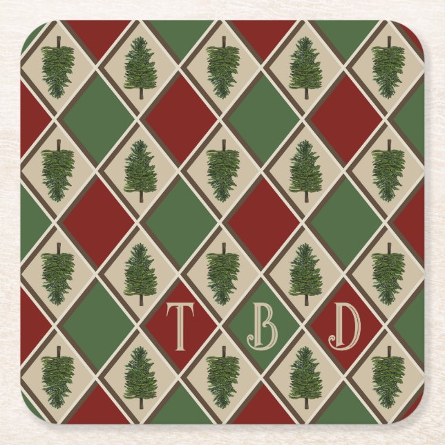 Gräs Träd och Harlequin Papper Underlägg (Framsidan)