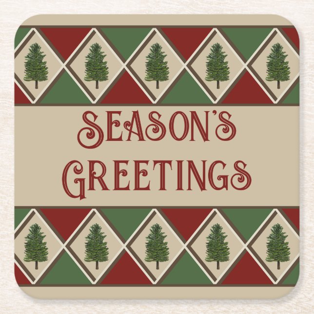 Gräs Träd och Harlequin Papper Underlägg (Framsidan)