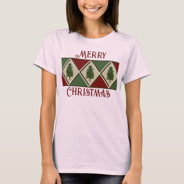 Gräs Träd och Harlequin Women's Top T Shirt (Framsida)