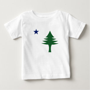 Gräs träd och Maine-statens stjärna 1901 flagga T Shirt