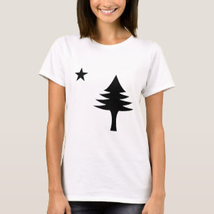 Gräs träd och Maine-statens stjärna 1901 flagga T Shirt