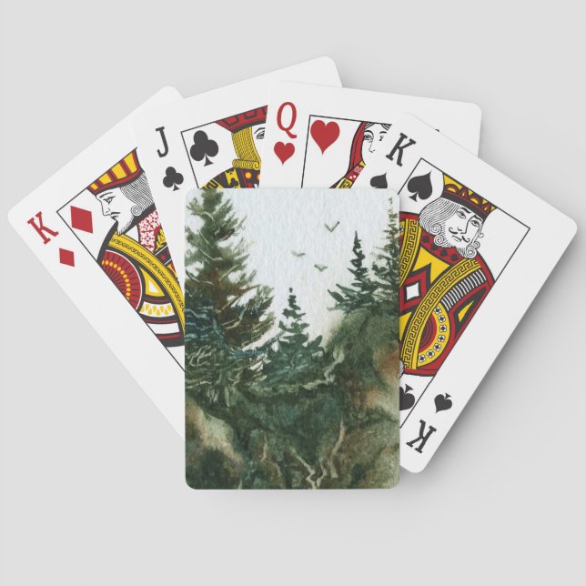 Gräs Träd på en ren sten ansikte Casinokort (Baksidan)