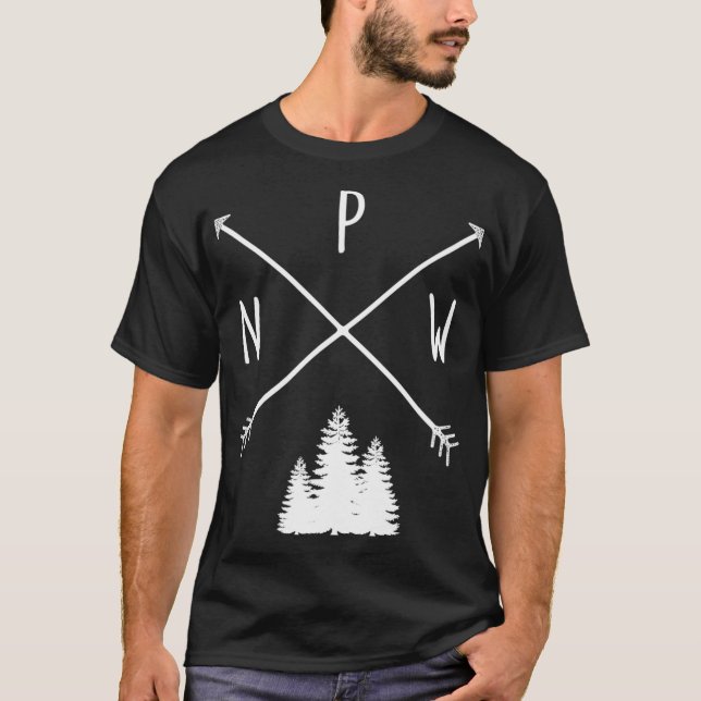 Gräs Träd Pacific Northwest PNW med pilarna _1  T Shirt (Framsida)