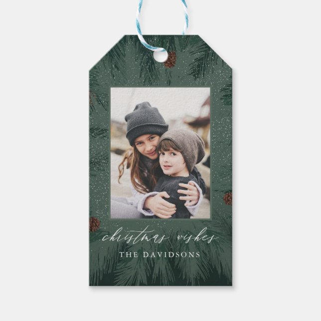 Gräs Träd Ram med Pinecones, Play och Photo Presentetikett (Framsidan)