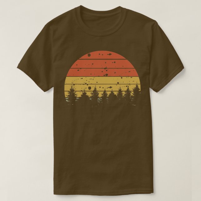 Gräs Träd Retro Silhouette 4 T Shirt (Design framsida)