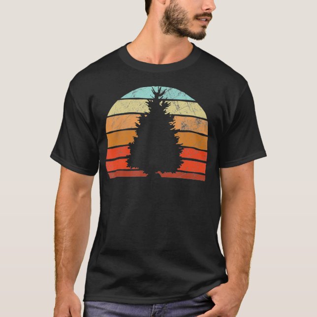 Gräs Träd Retro Sol minimalistisk Gräs Träd-utform T Shirt (Framsida)