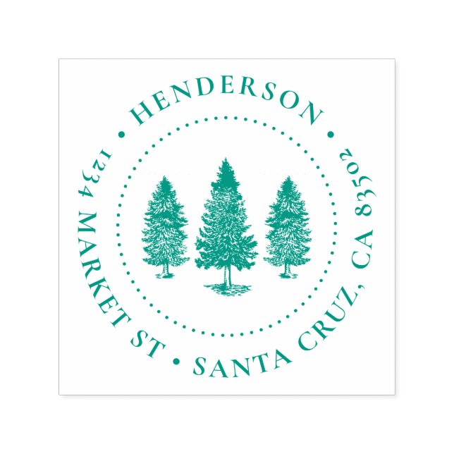 Gräs Träd | Returadress för Namn-familjerundan Självfärgande Stämpel (Design)