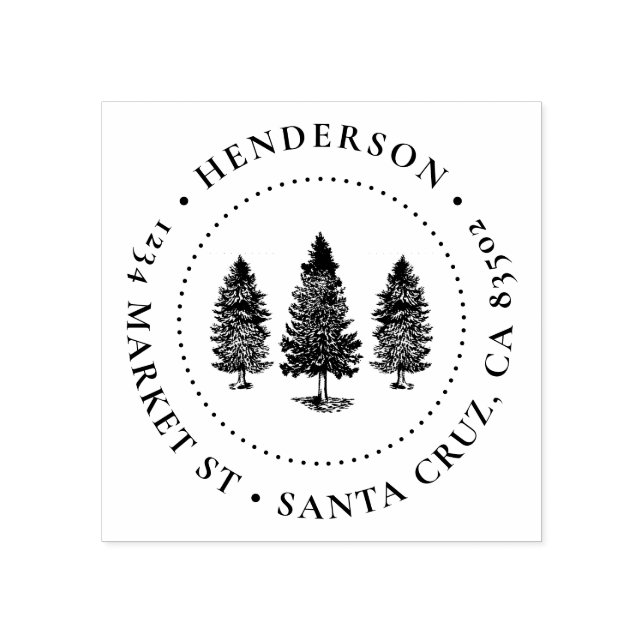 Gräs Träd | Returadress för Namn-familjerundan Stämpel (Tryck)