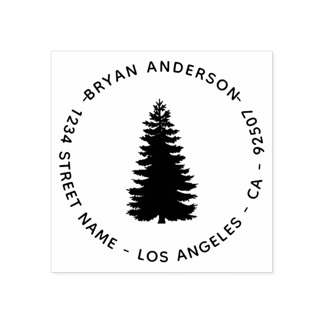 Gräs Träd Returadress Rubber Frimärke Stämpel (Tryck)