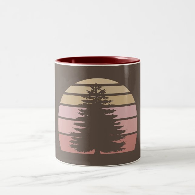 Gräs Träd Silhouette Två-Tonad Mugg (Center)
