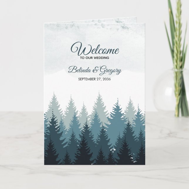 Gräs Träd-skogens beställning Bröllop Program (Framsida)