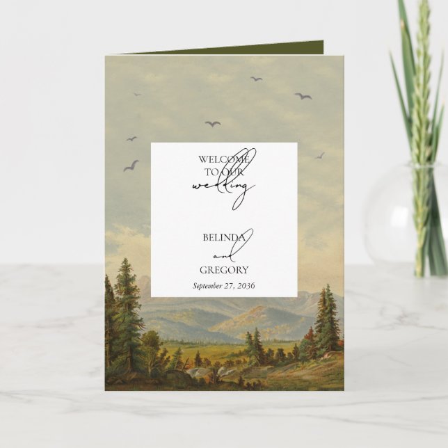 Gräs Träd-skogsordern i Bröllop Program (Framsida)