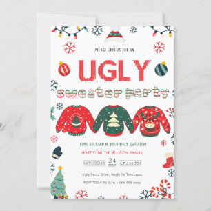 Gräs träd Ugly Sötare jul Party Inbjudningar