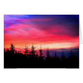 Gräs Träd under Oregon Sunset Hälsningskort