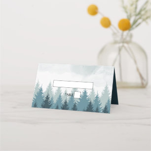 Gräs Träd Watercolor Forest Rustic Bröllop Placeringskort