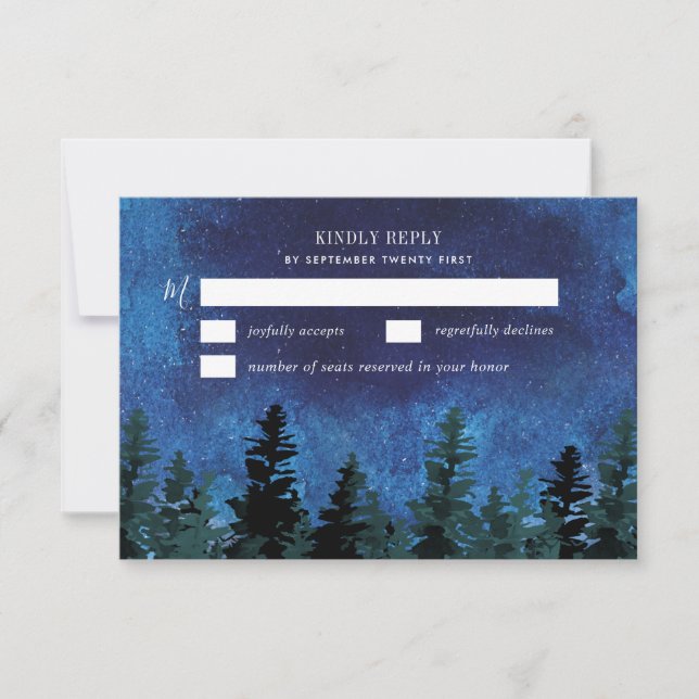 Gräs Träd Watercolor Rustic Bröllop OSA Card (Framsida)