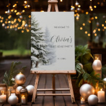 Gräs Träd Winter Onederland Birthday Välkommen