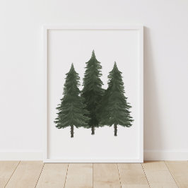 Gräs Träd Woodland Nursery Decor Poster