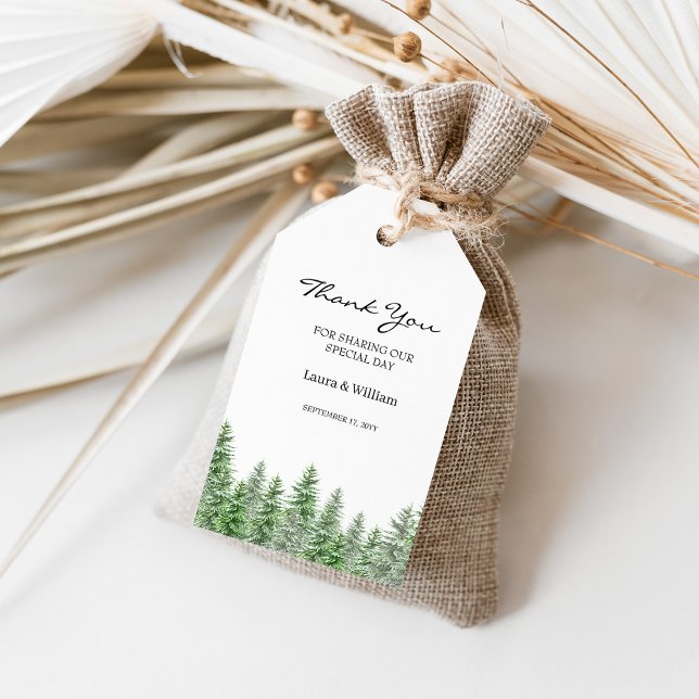 Gräs Träd Woodland Wedor Favor Tack Presentetikett (Skapare uppladdad)