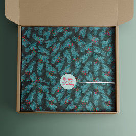 Gräs Twigs och Red Berries jul Mönster