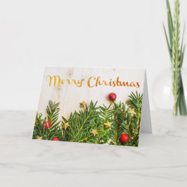 Gräs Wood God jul Helgdag Anpassningsbar Card Helgkort