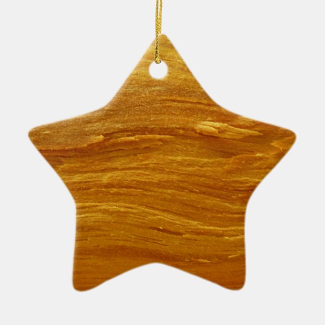 Gräs Wood I Faux Wooden Struktur Julgransprydnad Keramik (Framsidan)