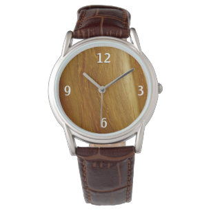 Gräs Wood II Faux Wooden Struktur Armbandsur
