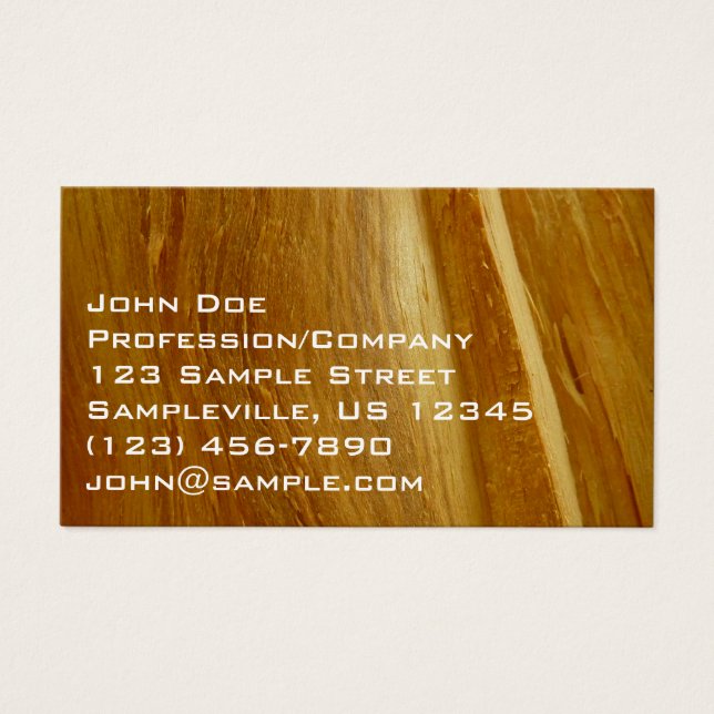 Gräs Wood II Faux Wooden Struktur Visitkort (Framsidan)