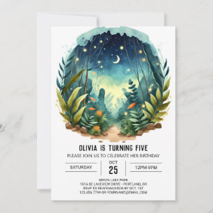 Gräs Woodland Birthday Inbjudningar