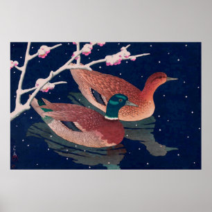 Gräsänder Kawase Hasui 1950 Poster