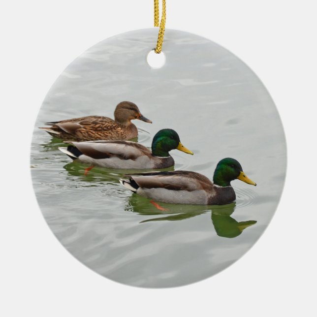 Gräsandet duckar julprydnaden julgransprydnad keramik (Framsidan)