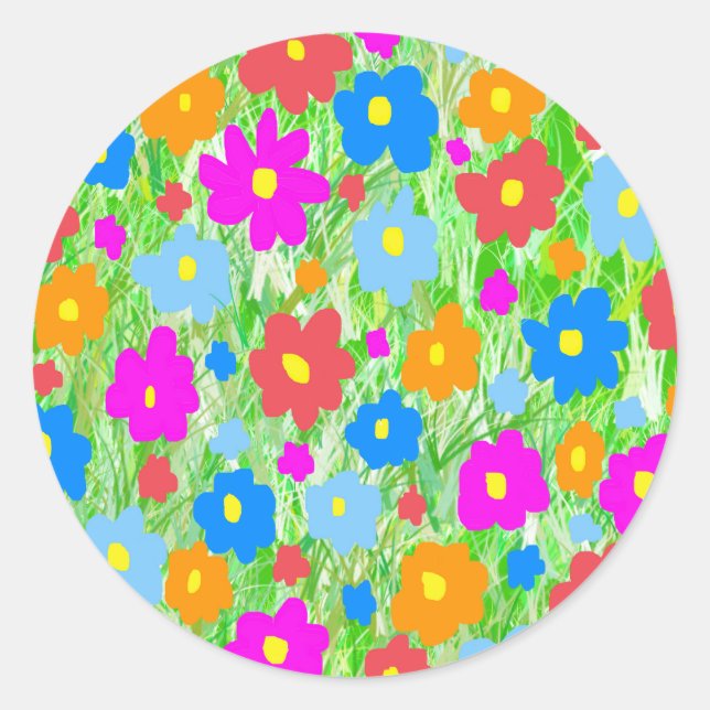 Gräsblommans effekt runt klistermärke (Framsida)