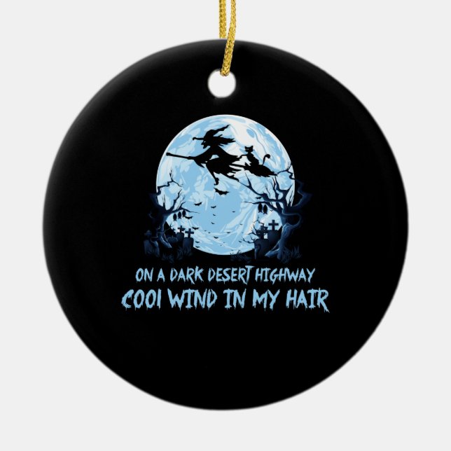 Gräsborrar på en Mörk ökenvägar Julgransprydnad Keramik (Framsidan)