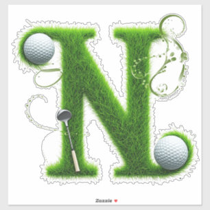 Gräsbrev Golf tema med bollar och klubbor Klistermärken