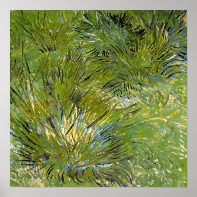 Gräsbuskar av Vincent van Gogh Poster (Framsidan)