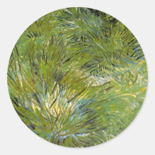 Gräsbuskar av Vincent van Gogh Runt Klistermärke