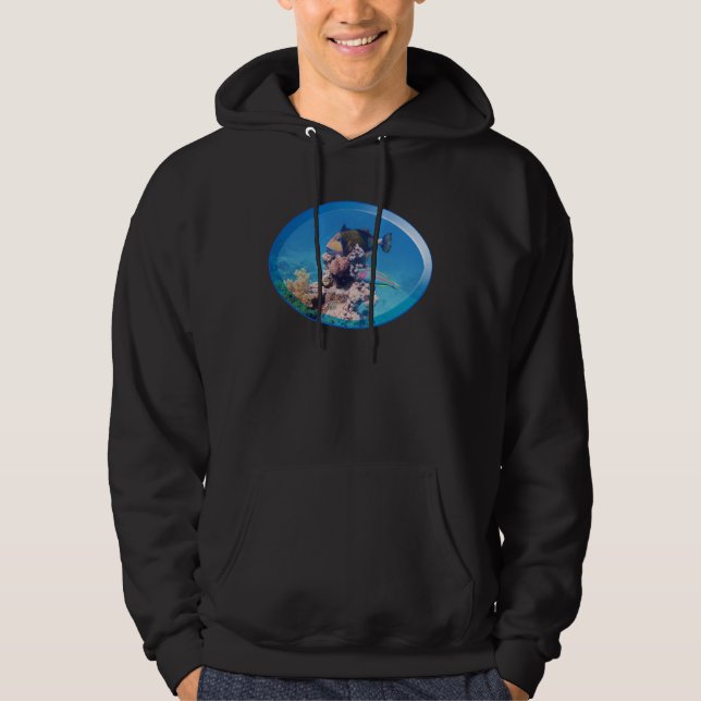 Gråsej vid korallrev - Fotografisk design | Hoodie (Framsida)