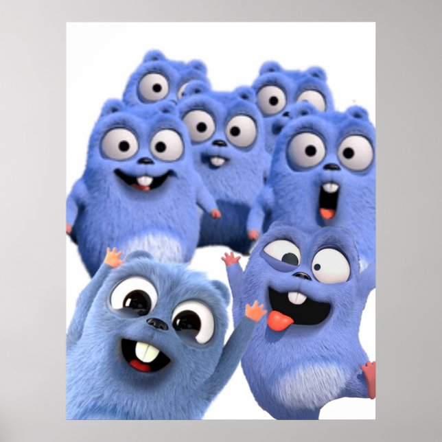 Gråsen och lemmingarna lustiga arg lycklig poster (Framsidan)