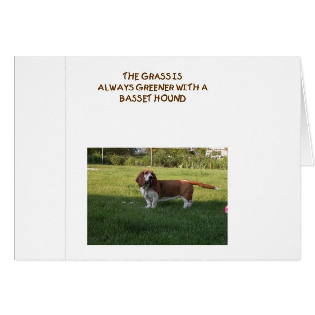 GRÄSET ÄR MER GRÖN MED EN BASSETHUND OBS KORT (Framsidan Horizontal)